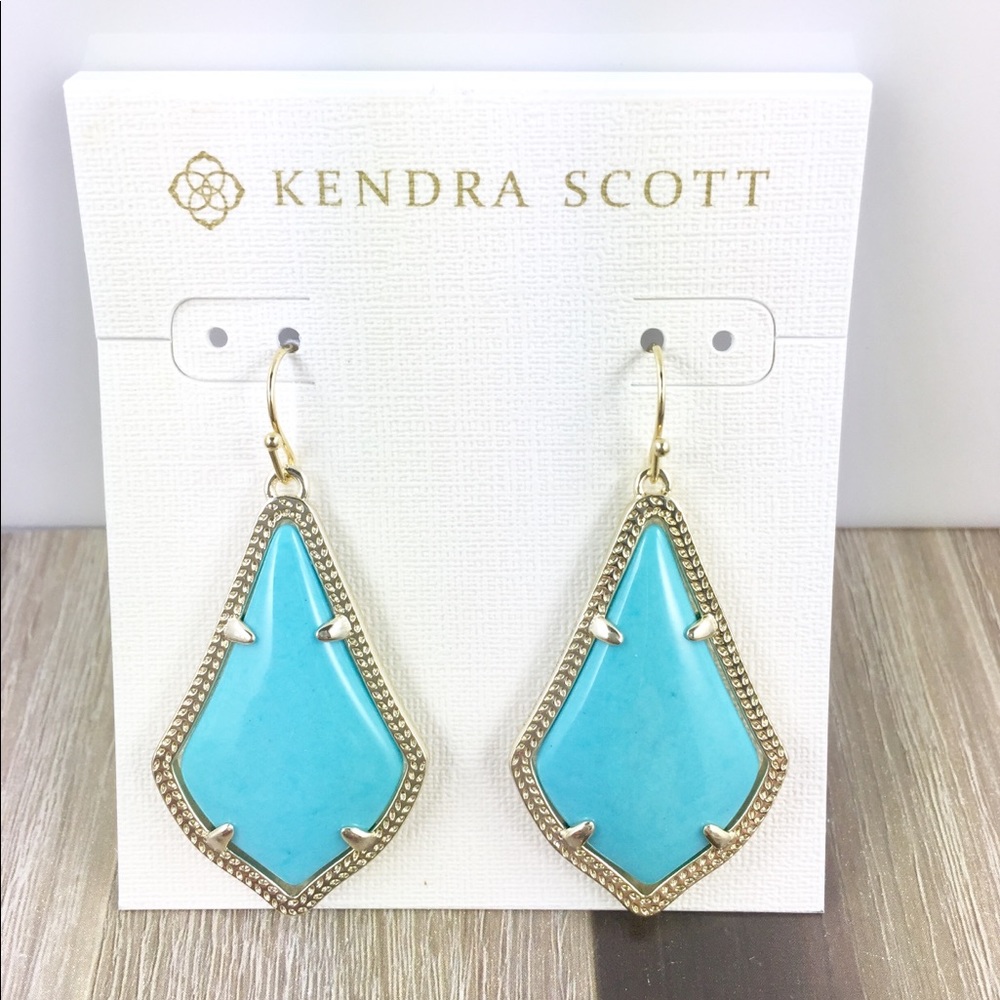 Kendra Scott Alex turquoise gold earrings